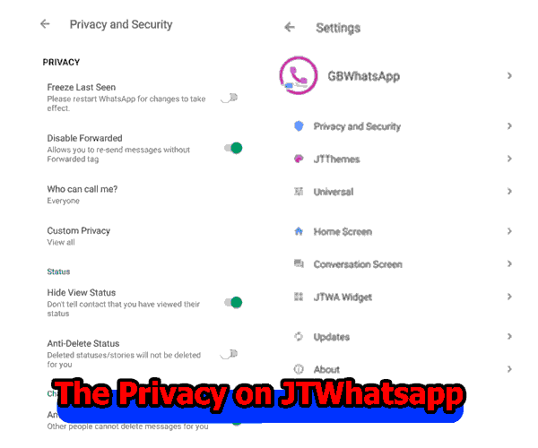The Privacy on JTWhatsapp last update